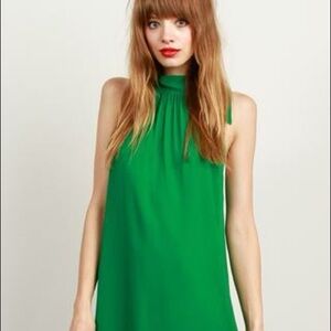 TCEC Green High Neck Swing Dress